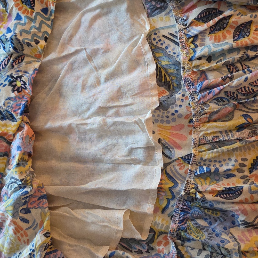 Vici Floral Maxi High- Low Dress in Blue and Yellow Floral Design With Tie - Picture 6 of 8